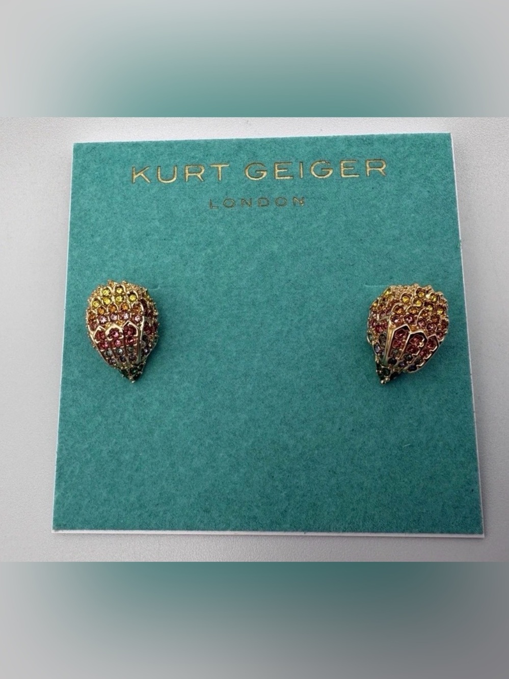Kurt Geiger London multicolored Crystal Eagle signature stud earrings NWT